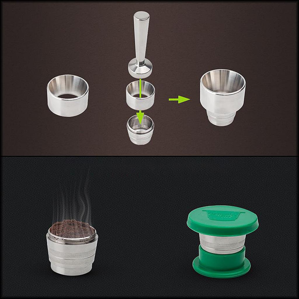 Stainless Steel Coffee Capsule Coffee Pod w/ Lid Refillable & Reusable