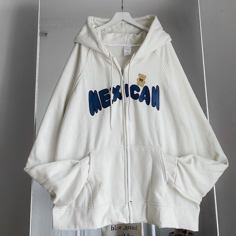 Áo Khoác Nỉ Bông MEXICAN Hoodie Zip form rộng Unisex Nam Nữ (Ảnh Thật/Có Sẵn)