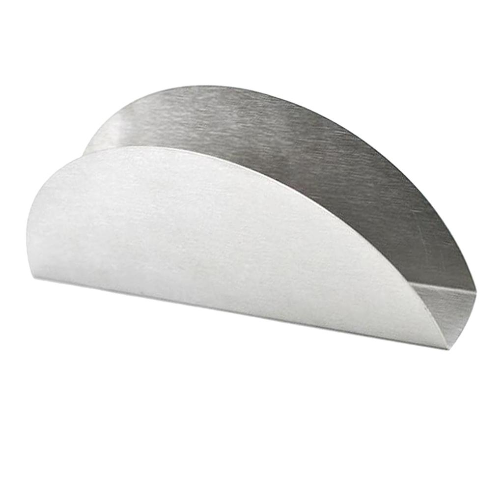 Stainless Steel fan-shaped Tissue Napkin Holder Free Standing Paper Rack New