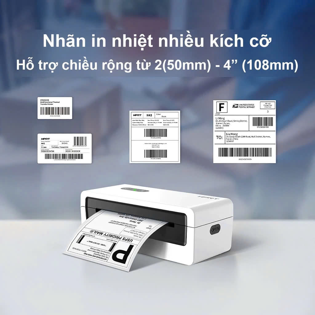 Máy In Đơn Hàng HPRT N43BT Tốc độ cao Tặng khay đựng giấy - Hàng chính hãng