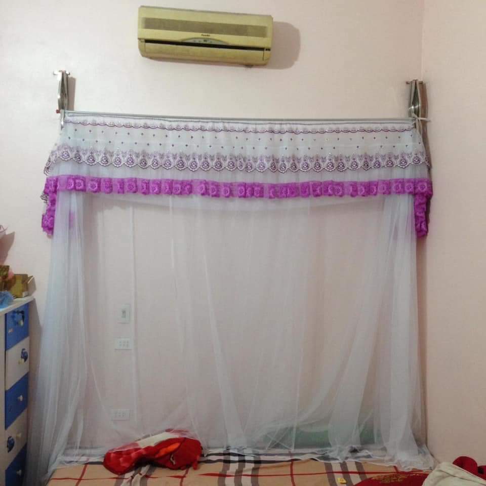 Chỉ màn không kèm khung, màn xếp gọn tiên dụng vải tuyn lạnh loại đẹp, hàng Việt Nam chất lượng cao