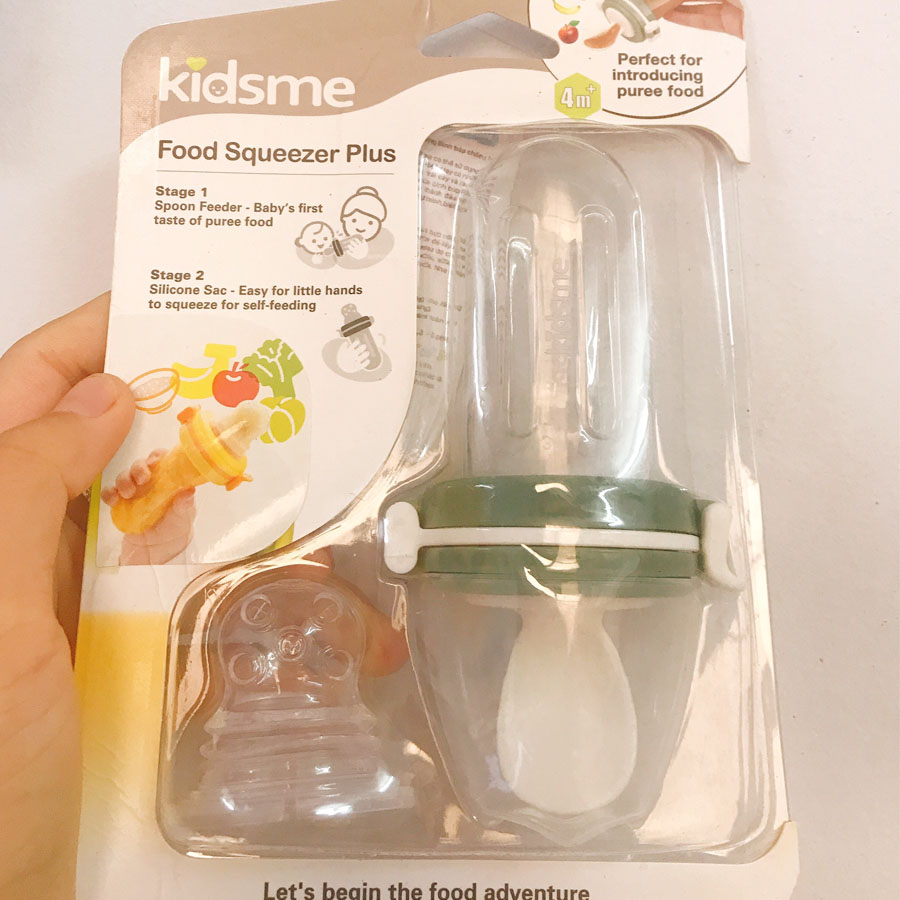 Bình Bóp Chống Hóc Food Squeezer Plus Kidsme Cho Bé Từ 4 Tháng Tuổi Màu Xám Từ Anh Quốc - Ăn Dặm Chủ Động Cho Trẻ Nhỏ