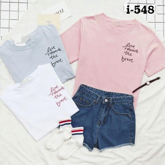 Áo Phông Nữ In Logo Chữ Đơn Giản - I548