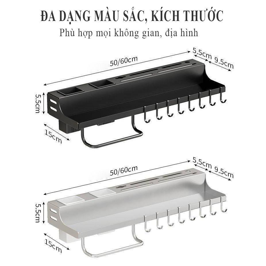 Kệ Gia Vị Treo Tường Đa Năng, Giá Dao, Ống Đũa,Treo Muôi Nhà Bếp 4 Trong Một Tiện Dụng