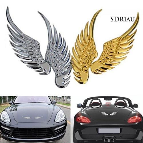 Miếng dán bằng kim loại hình đôi cánh đại bàng 3D trang trí xe hơi
