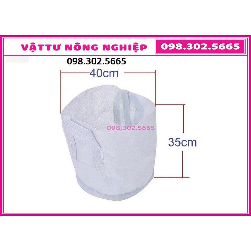 Combo 10 Túi vải địa ươm, trồng cây Kích thước 40x35cm có quai xách - Chậu vải địa không dệt