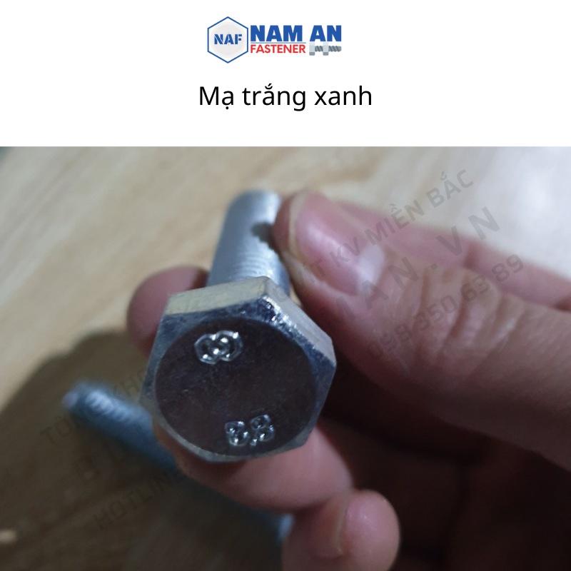 Bulong M18 cấp bền 8.8, bu lông lục giác M18, bu lông 8.8, độ dài: 40->200 mm. Màu: Đen, Vàng, Trắng