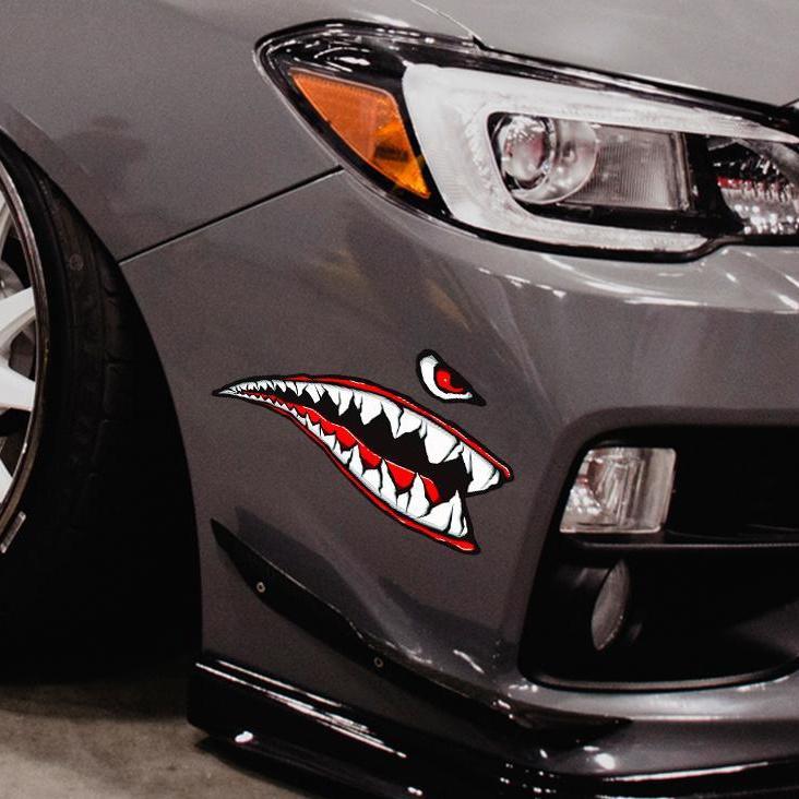 "Shark Mouth" Sticker Phản quang Xe máy Xe tay ga bên Decal Dán trang trí vui nhộn