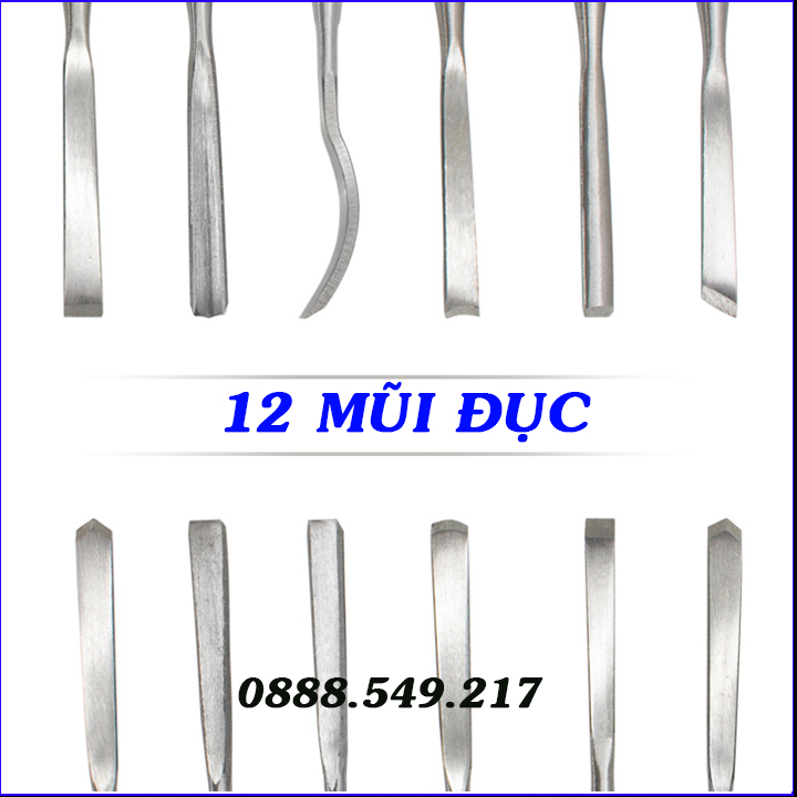 Bộ Mũi Đục Gỗ 12 Chi Tiết