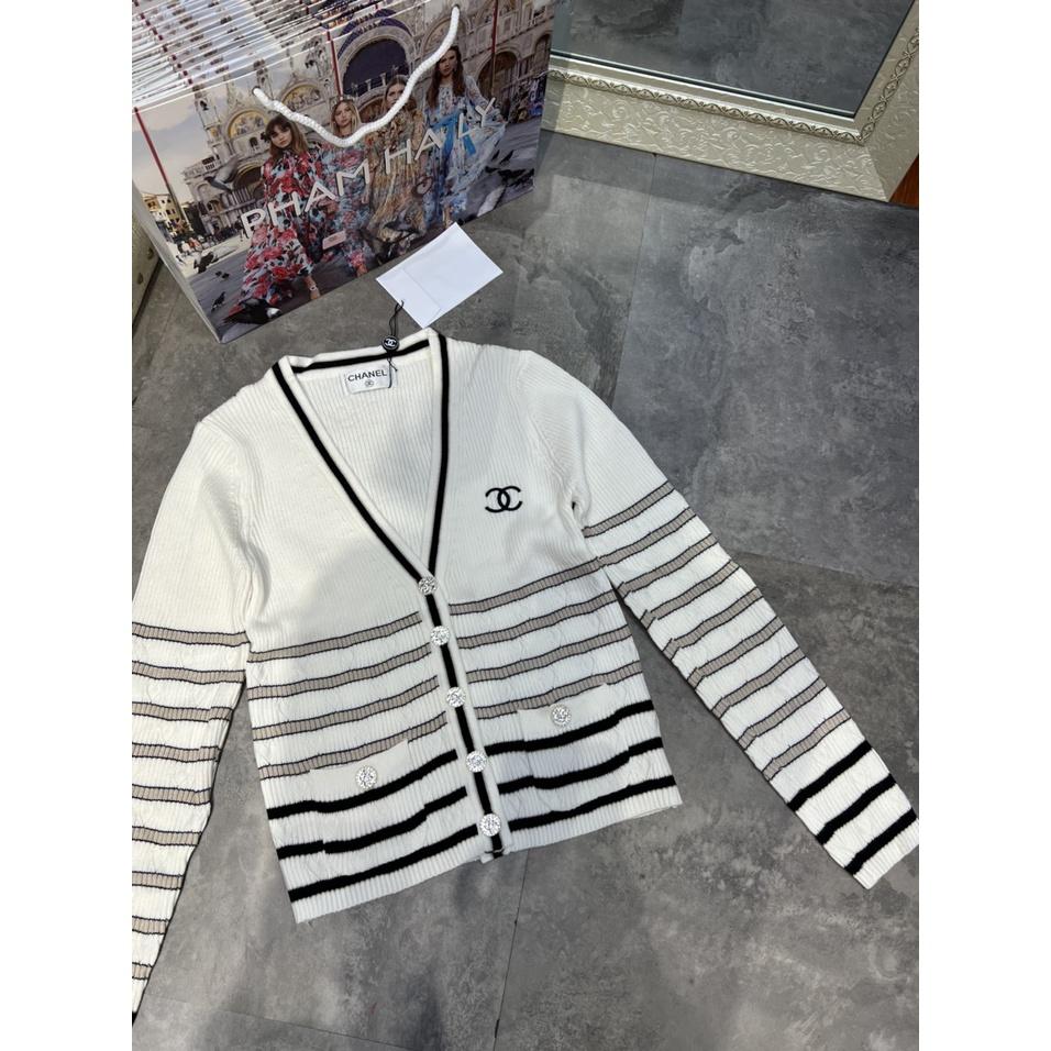 Áo LEN Cardigan cổ V đính cúc tay dài hàng cao cấp QC