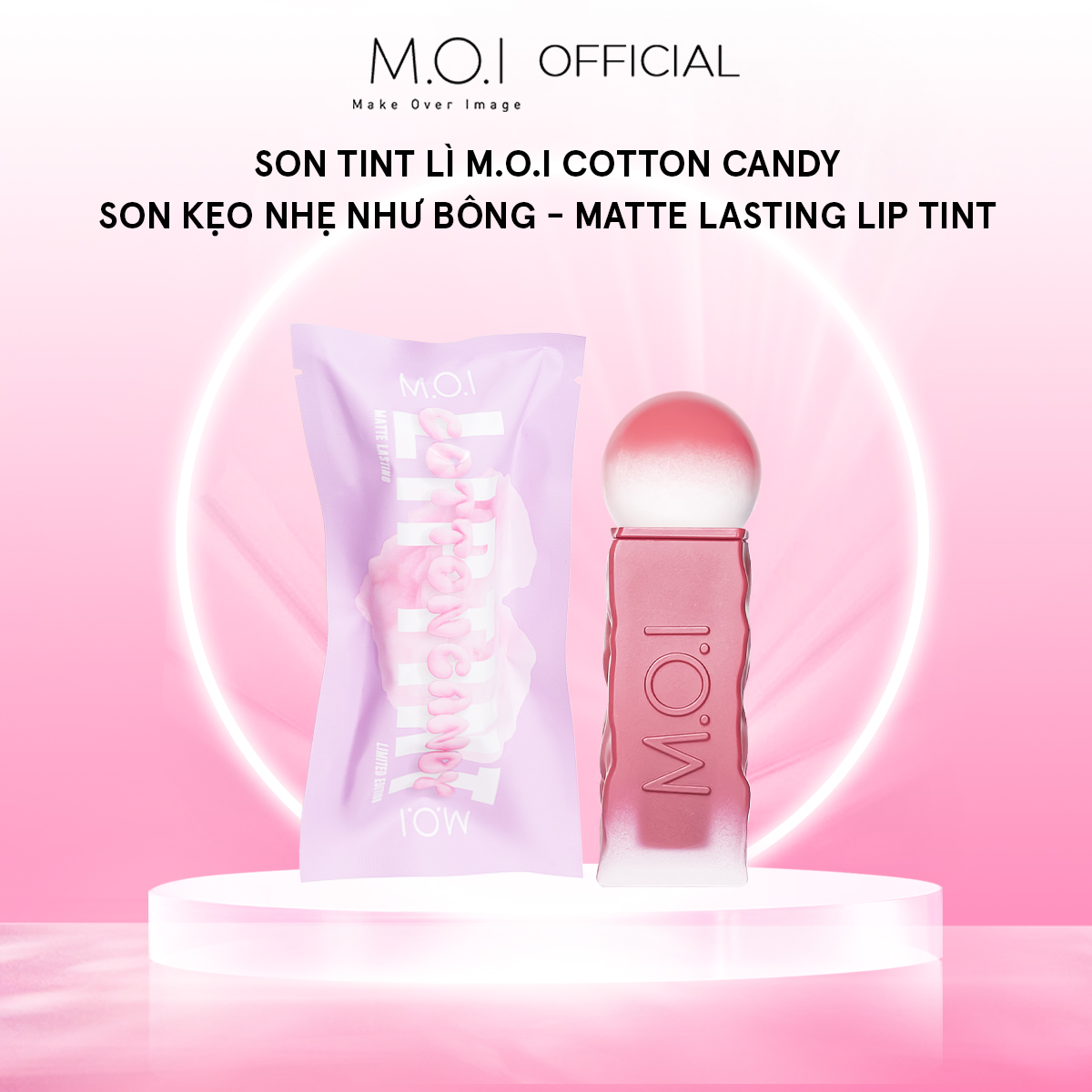 Son tint lì MOI Cotton Candy - Son Kẹo Nhẹ Như Bông - Matte Lasting Lip Tint
