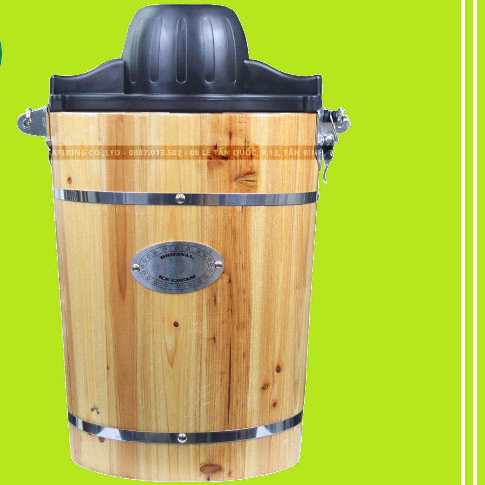 Máy làm Kem Sữa Chua Bằng Thùng Gỗ 6QT- 5,6 Lít