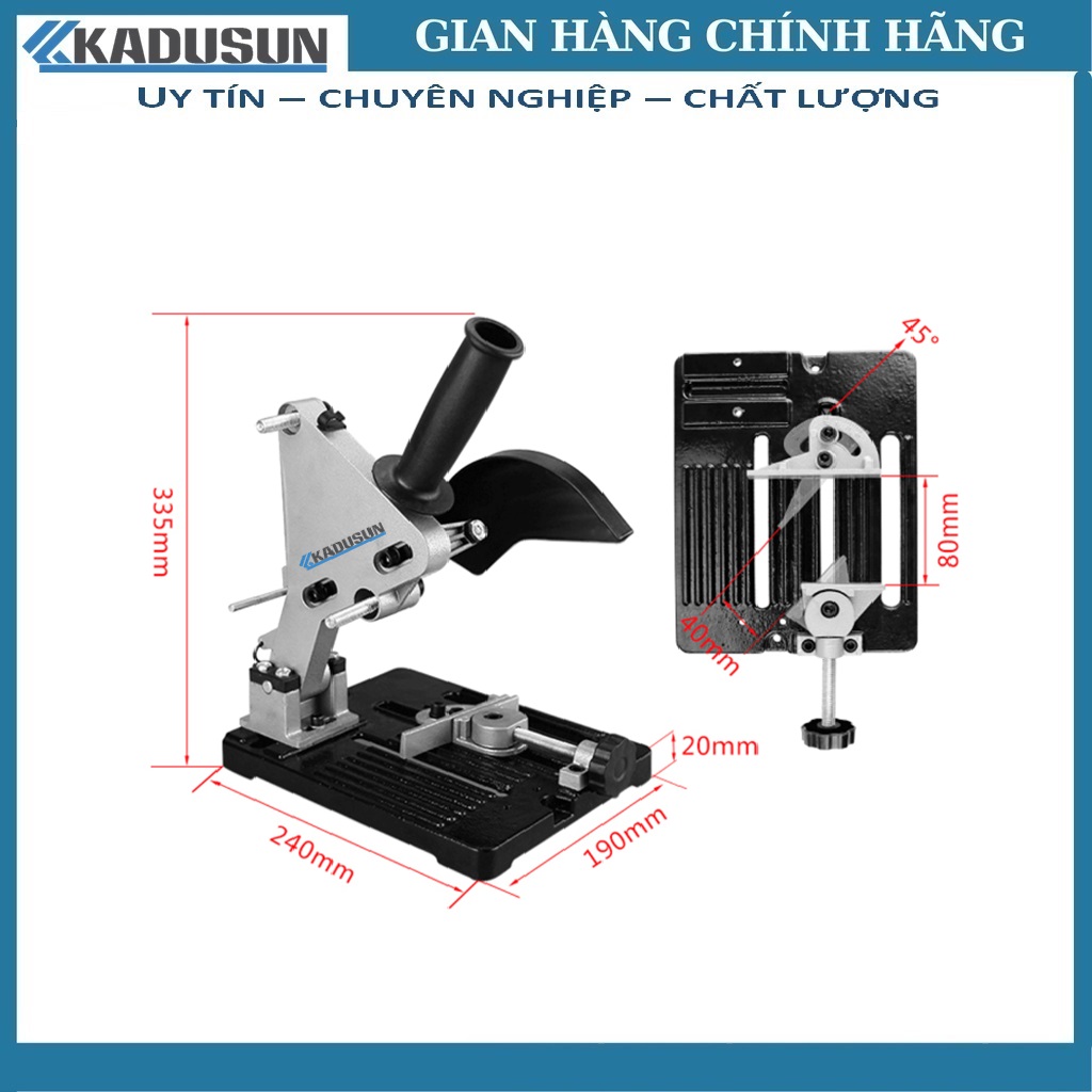 BỘ CHÂN ĐẾ KẸP CHUYỂN MÁY MÀI THÀNH MÁY CẮT BÀN