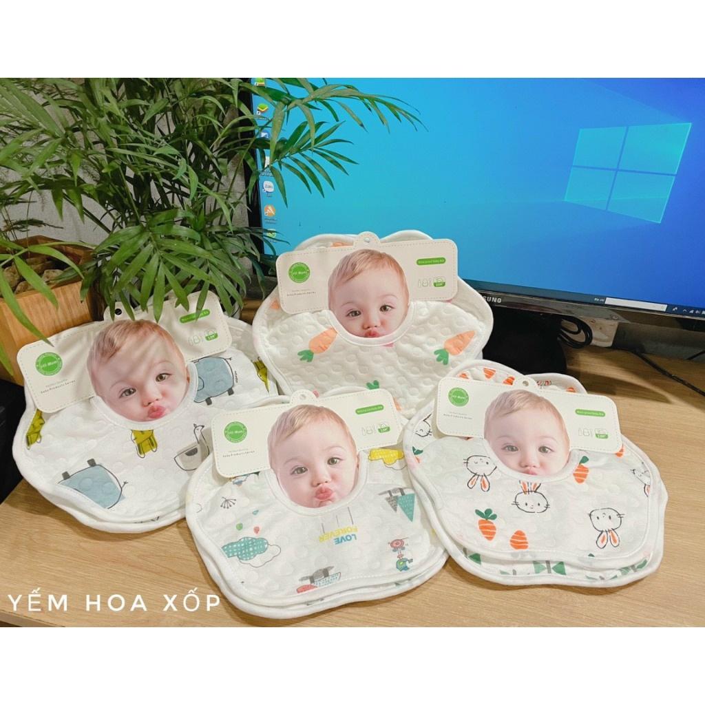 Set 2 Yếm Tròn Xốp 360 Độ Chống Thấm Hình Đáng Yêu Cho Bé