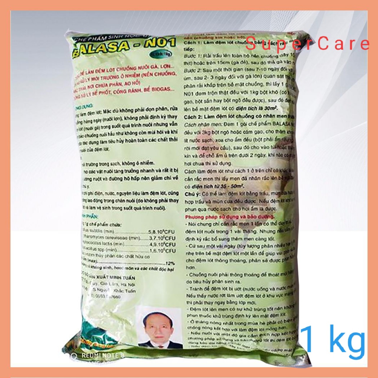 Balasa 1kg Đệm Lót Sinh Học Khử Chuồng Mùi Hôi