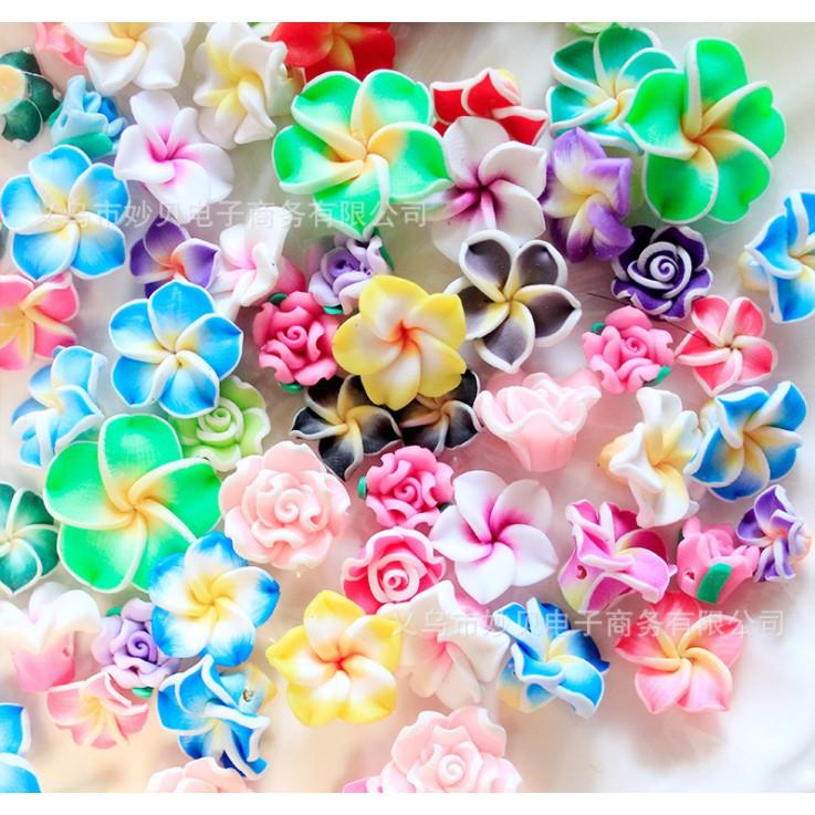 HN * Charm 50 hoa sứ lẫn màu và nhiều size lớn nhỏ cho các bạn trang trí dây buộc tóc, ốp điện thoại, DIY