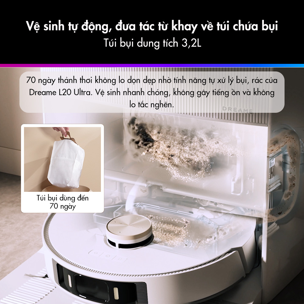 Bộ bơm xả nước tự động - Dành riêng cho Dreame L20 Ultra - Hàng chính hãng