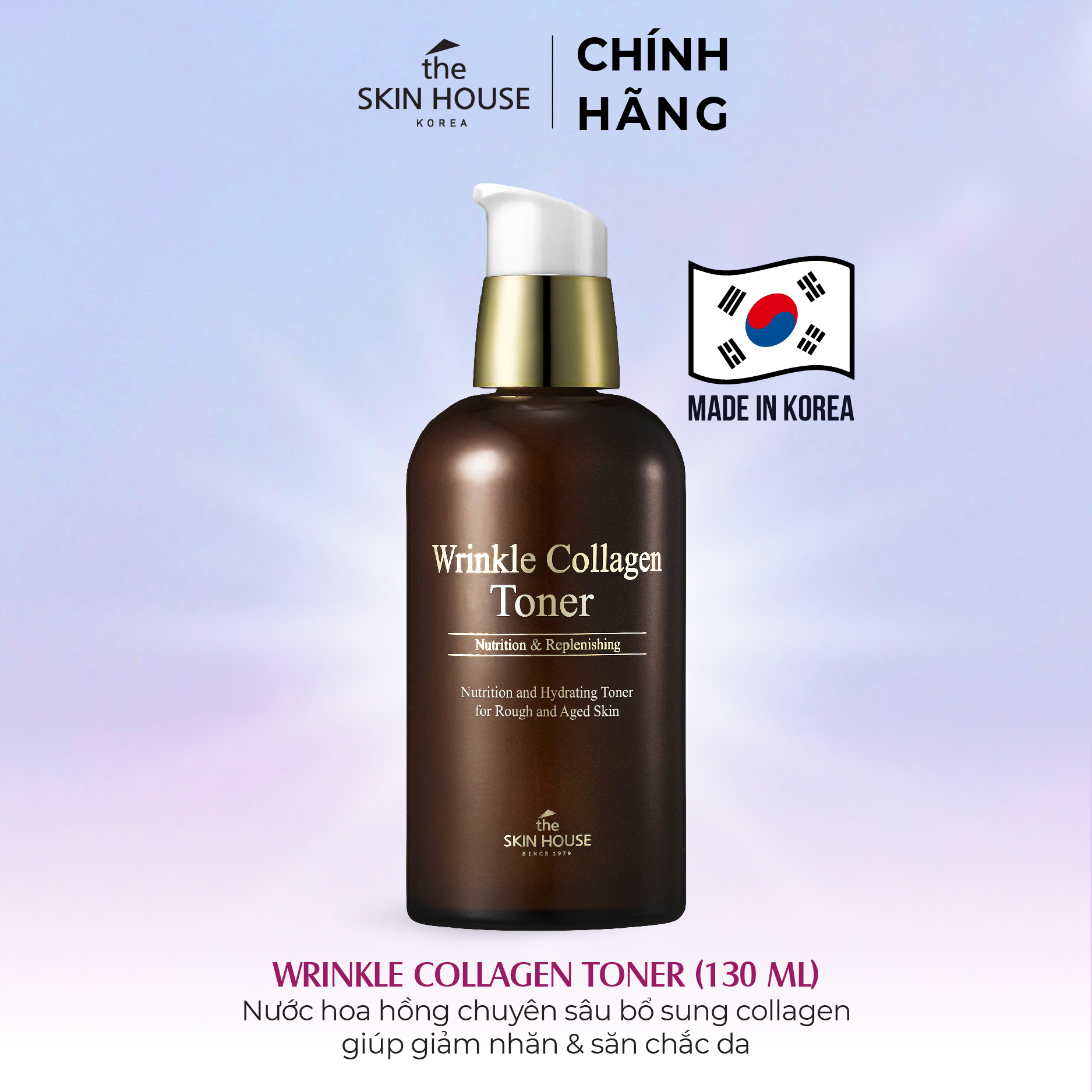 T27 Nước hoa hồng chuyên sâu bổ sung collagen giúp giảm nhăn và săn chắc da - WRINKLE COLLAGEN TONER 130ml