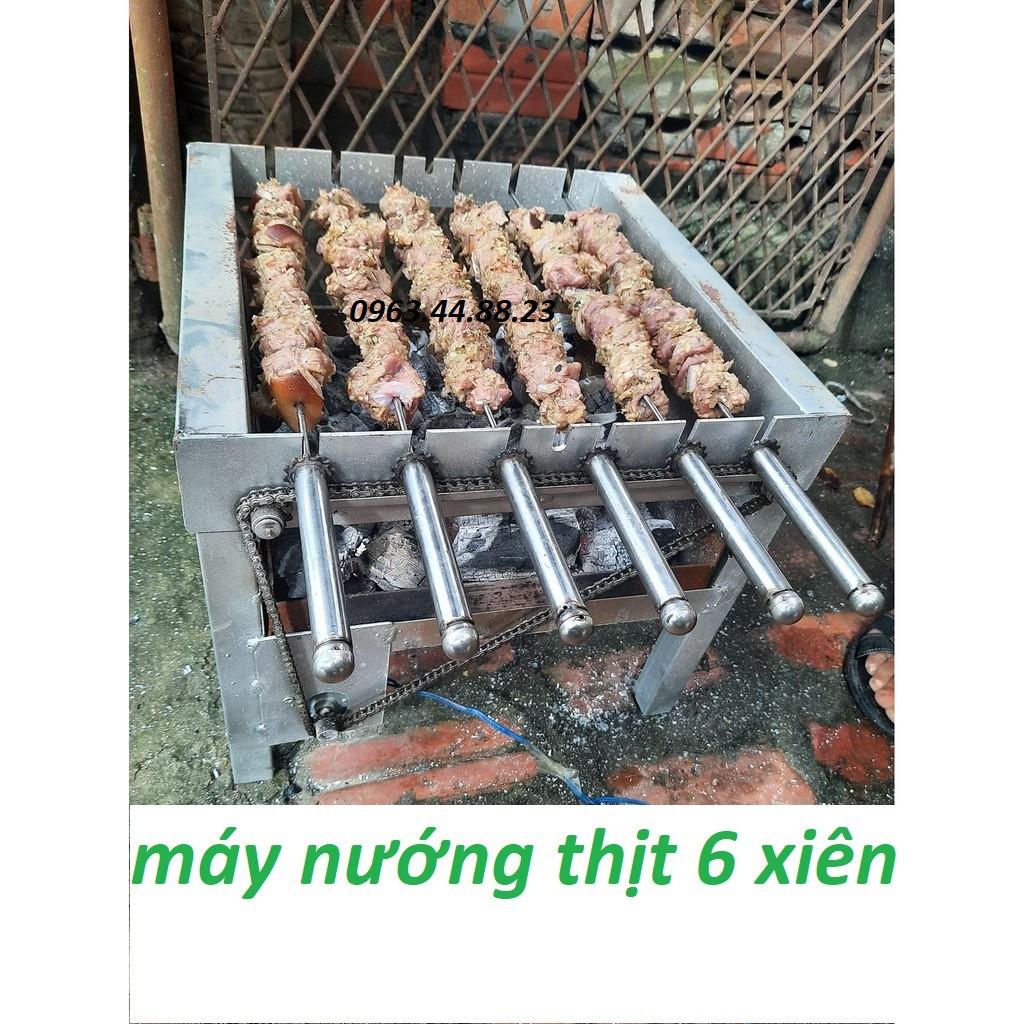 Máy nướng thịt, chả mini tự động 6 xiên (kèm 6 xiên đơn + 1 xiên 3)