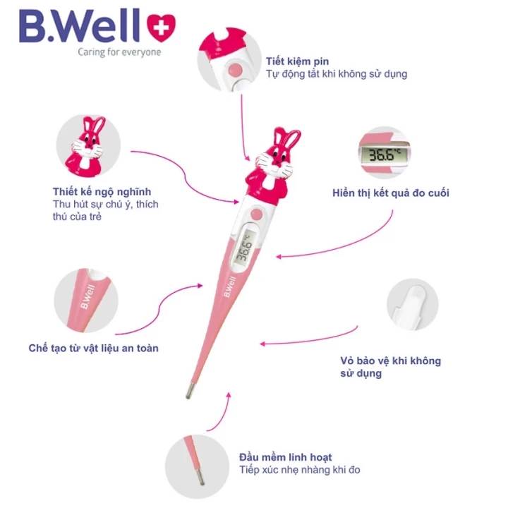 Nhiệt kế điện tử B.Well Swiss WT-06 flex (hình vịt, hình thỏ)