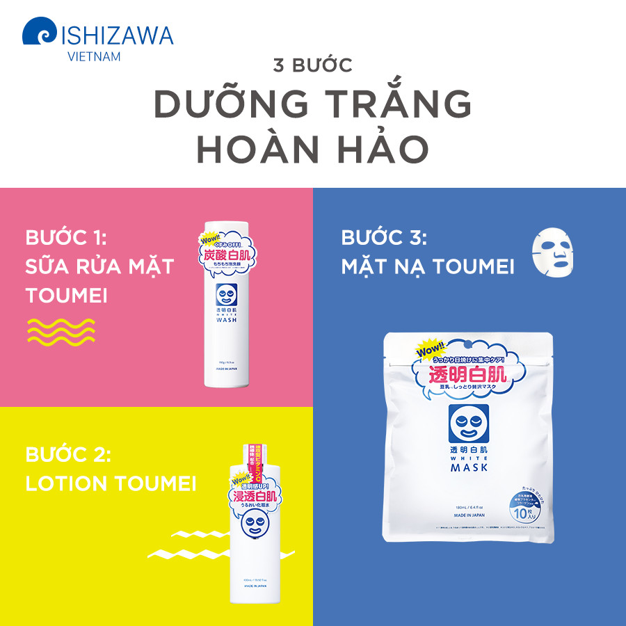 Combo T1 Dưỡng Trắng Trong Veo Toumei Shirohada (730ml)