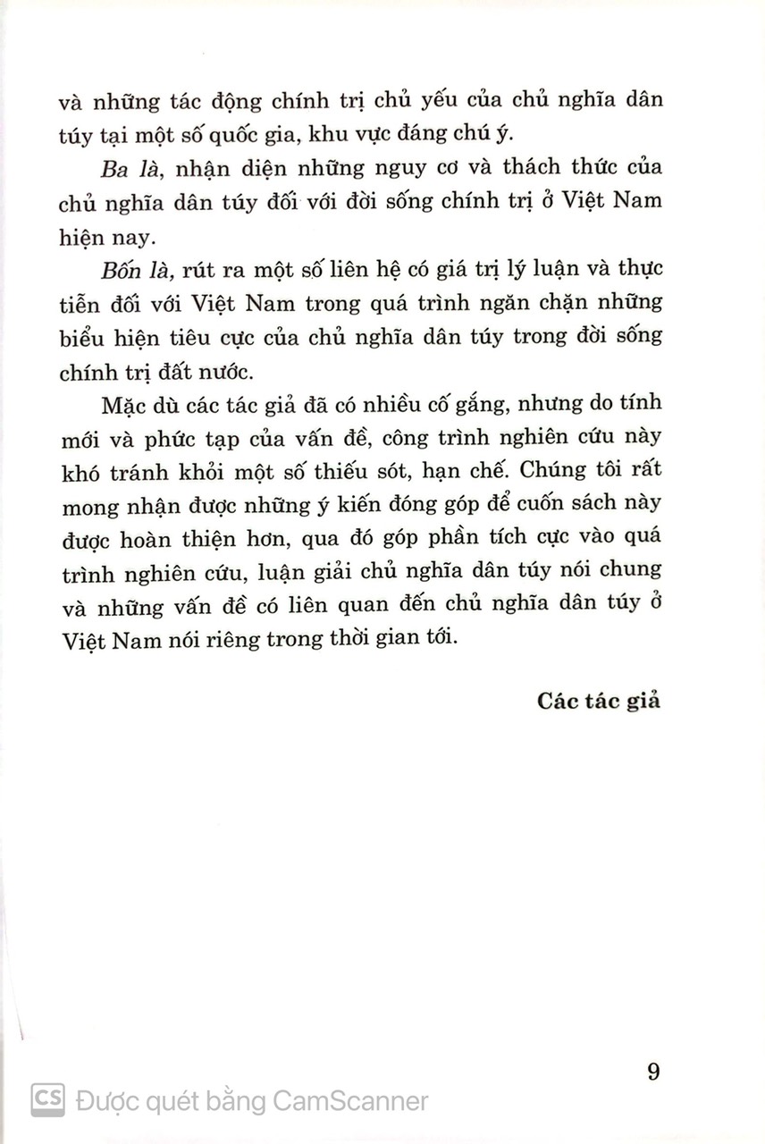 Chủ nghĩa dân túy trong đời sống chính trị thế giới và gợi ý tham khảo đối với Việt Nam
