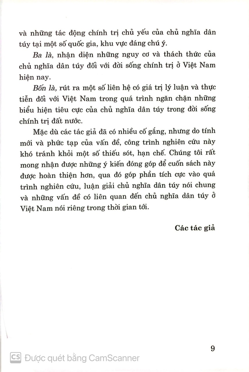 Chủ nghĩa dân túy trong đời sống chính trị thế giới và gợi ý tham khảo đối với Việt Nam