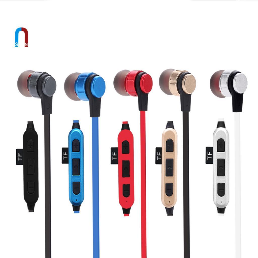 Bluetooth Headphones with TF Card Slot,Sweatproof Wireless In Ear Earbuds Headsets Bluetooth 4.2 Noise Cancelling Sports Magnetic Bluetooth Wireless Sports Headset
