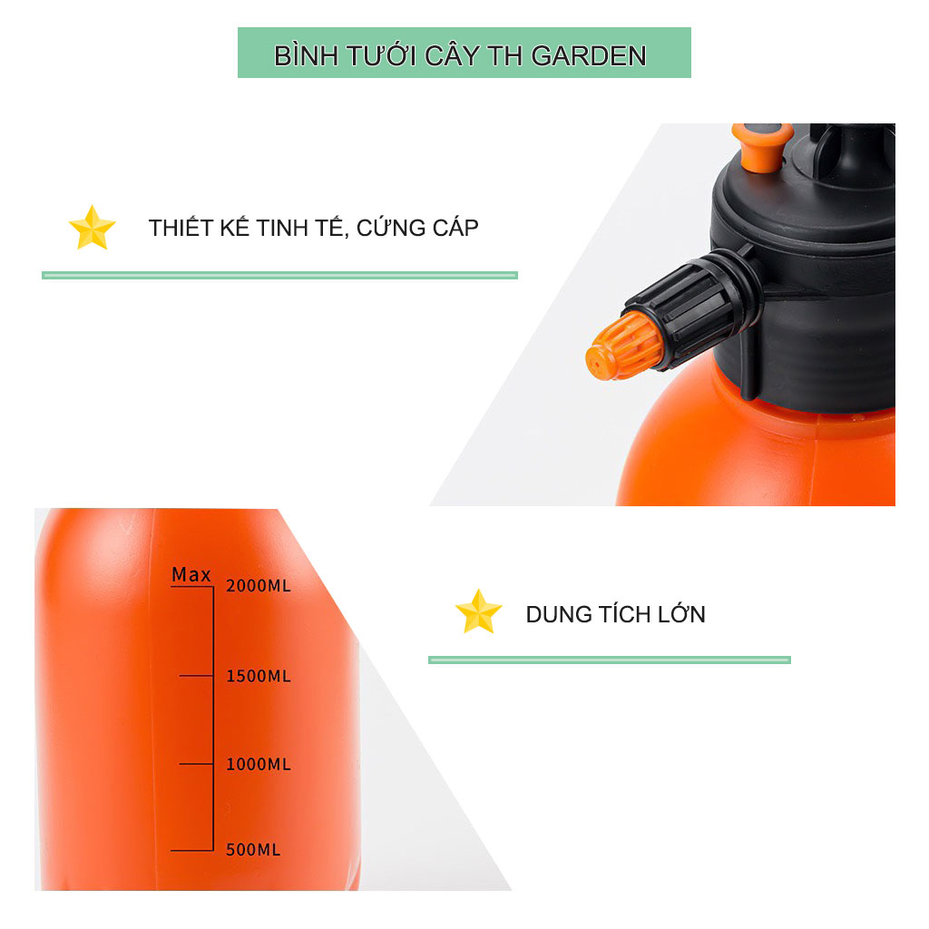 Bình Tưới Cây Cao Cấp TH Garden - Bình Tưới Nước Chuyên Tưới Cây Cảnh, Cây Hoa - Nhựa HDPE cao cấp siêu bền