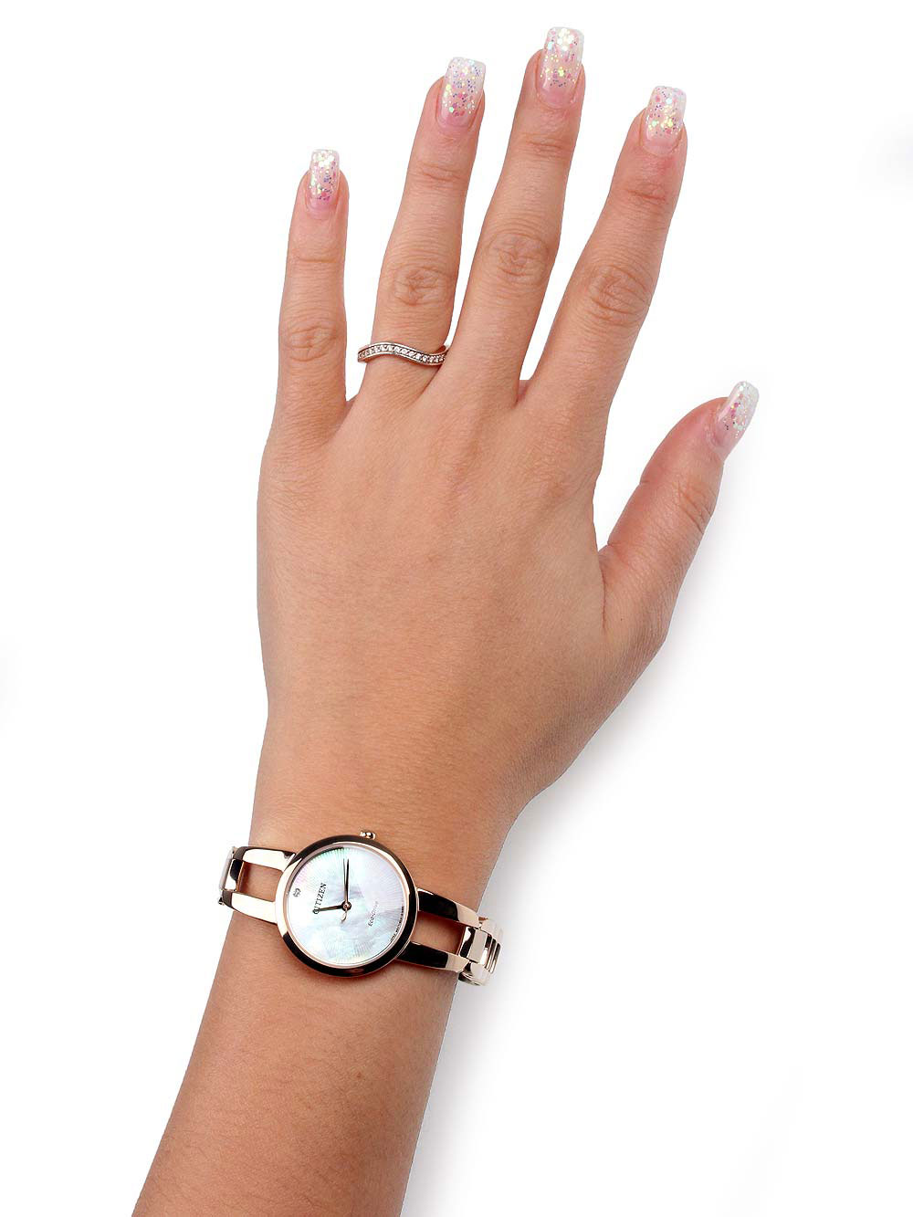 Đồng Hồ Nữ Citizen Dây Thép Không Gỉ EM0433-87D - Mặt Xà Cừ