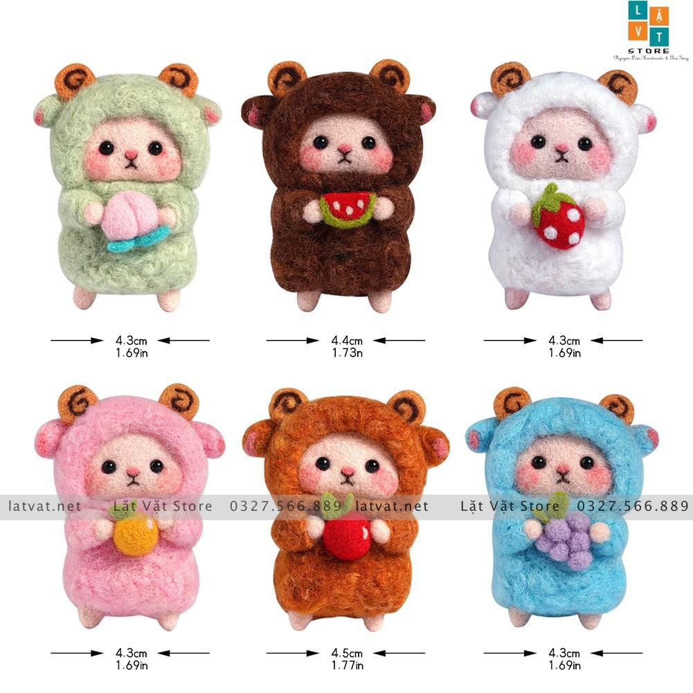 Bộ len chọc Cừu Bé Cưng Đơn Giản Siêu Dễ và Rẻ với LEN XOĂN siêu xịn và đẹp - Needle felting sheep, quà tặng ý nghĩa