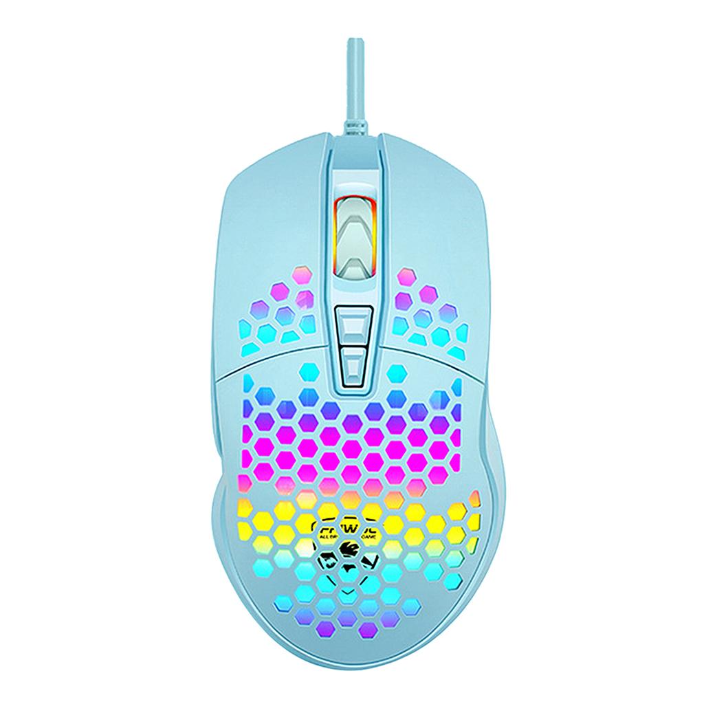 Lightweight Gaming Mouse Wired Honeycomb Hollow RGB Streamer 1600 DPI Programming Optical Sensor for PS4 Gamer