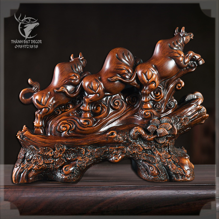 Tượng Đàn Bò Tót May Mắn Tài Lộc Phong Thủy Trang Trí Nhà Cửa, Quà Tặng Sinh Nhật, Tân Gia, Khai Trương, Tặng Sếp