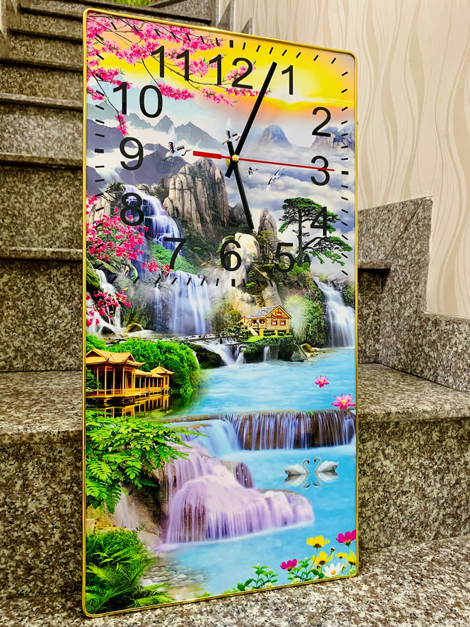 TRANH TRÁNG GƯƠNG-TRANH ĐỒNG HỒ TRÁNG GƯƠNG PHONG THỦY HỮU TÌNH( TẶNG KÈM ĐINH 3 CHÂN)