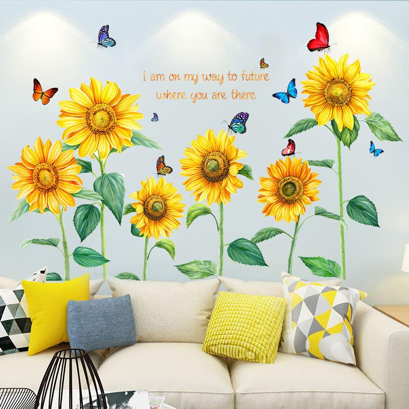 DECAL DÁN TƯỜNG HƯỚNG DƯƠNG VÀNG 2