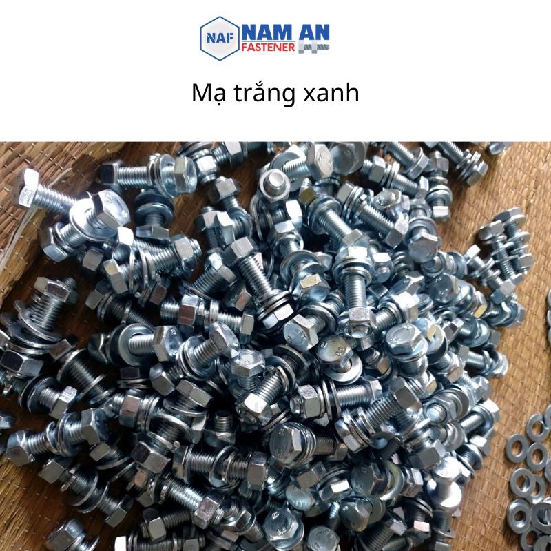 Bulong M10 cấp bền 8.8, bu lông lục giác M10, bu lông 8.8, độ dài 20->100 mm. Màu: Đen, Vàng, Trắng
