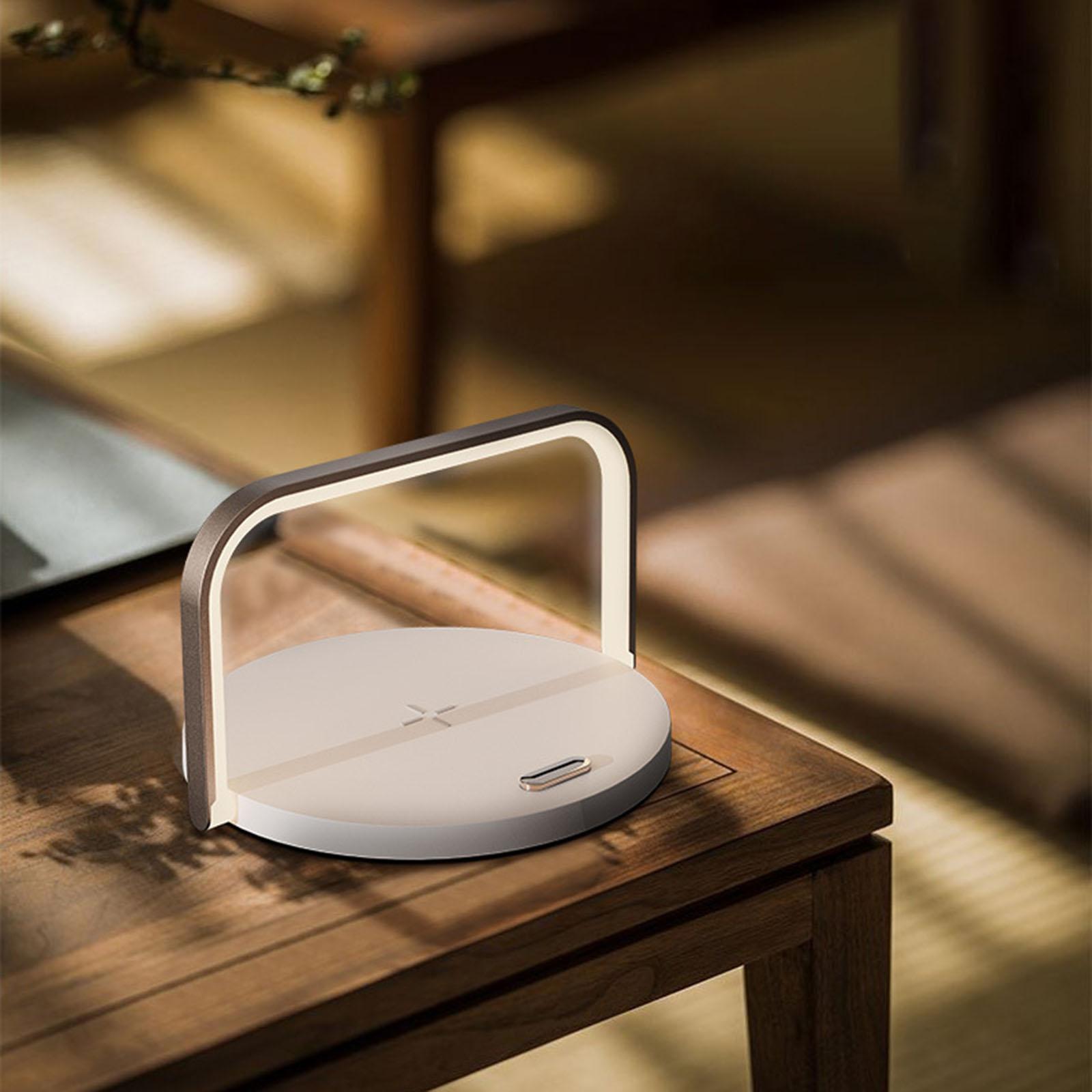 USB LED Desk Lamp with Fast Wireless Charger Bedside Light Bedroom Reading
