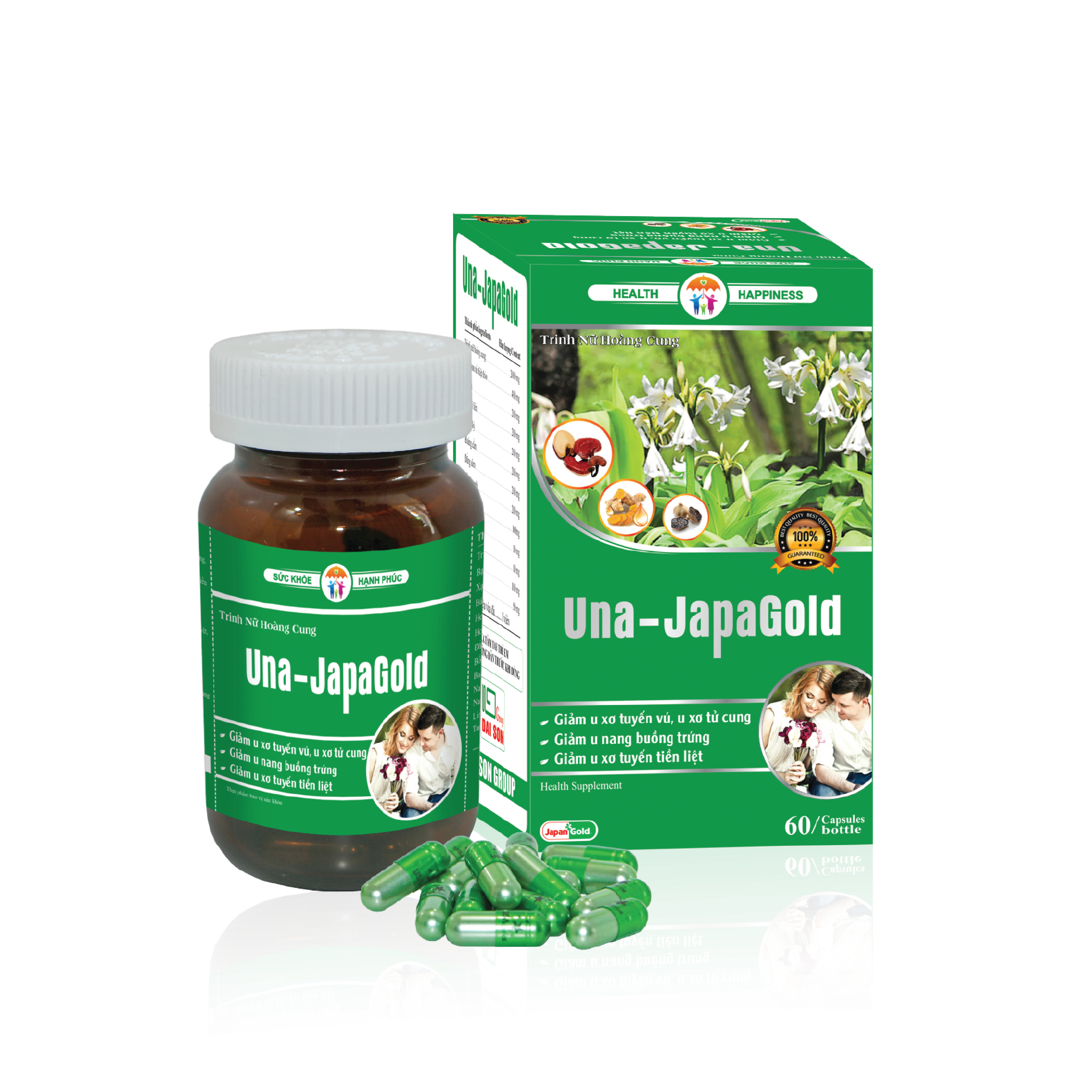 TPBVSK Una-JapaGold - Bảo vệ và tăng cường sức khỏe buồng trứng và tuyến tiền liệt