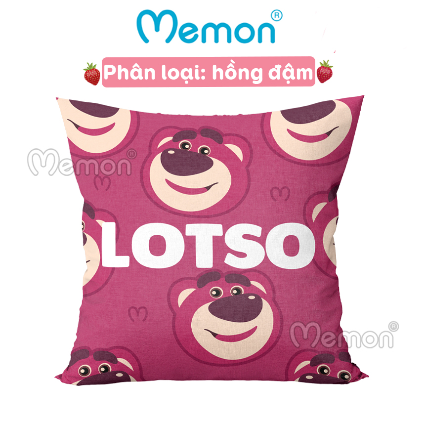 Gối Tựa Lưng Gấu Lotso Hugging Bear 40cm x 40cm Cao Cấp Memon