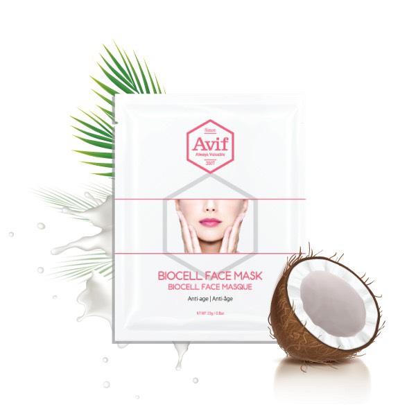 Combo 10 Mặt nạ sinh học chống lão hóa Avif Biocell Anti-Age face mask 23g