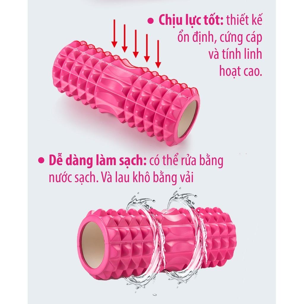 Con Lăn Massage Ống Lăn Dãn Cơ Foam Roller Tập Gym/Yoga/Thể Hình PINK mới 2022