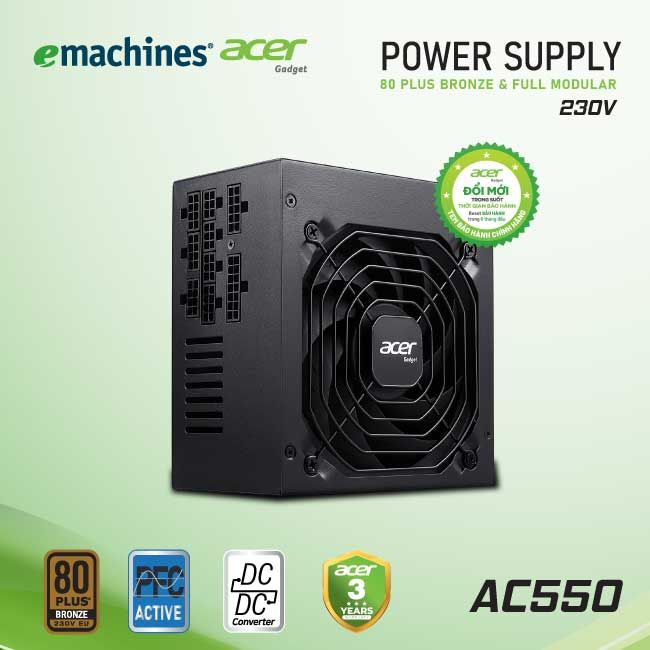Nguồn Máy Tính Acer AC550 230V Bronze Full Modular – Hàng Chính Hãng