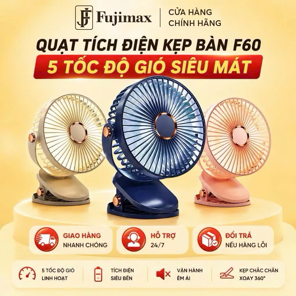[HÀNG LOẠI ĐẸP]Quạt tích điện mini để bàn pin 10000mAh chạy 24 giờ liên tục 4 chế độ gió xoay 720 độ
