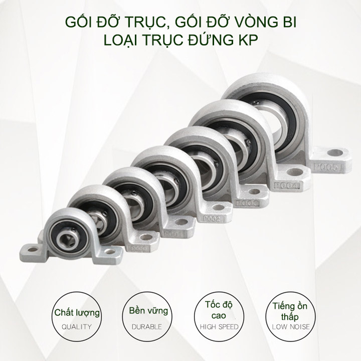 01 Gối đỡ trục, gối đỡ vòng bi loại đứng KP, làm bằng hợp kim chắc chắn