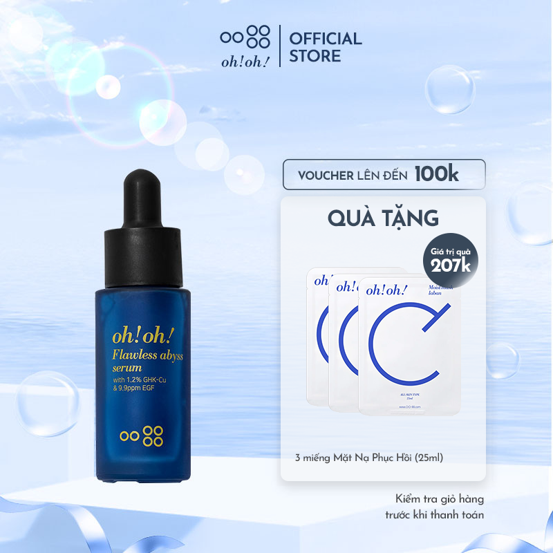 Tinh Chất Giảm Sẹo Lõm oh!oh! Flawless Abyss Serum (GHK-Cu &amp; 9.9ppm EGF) (15g)