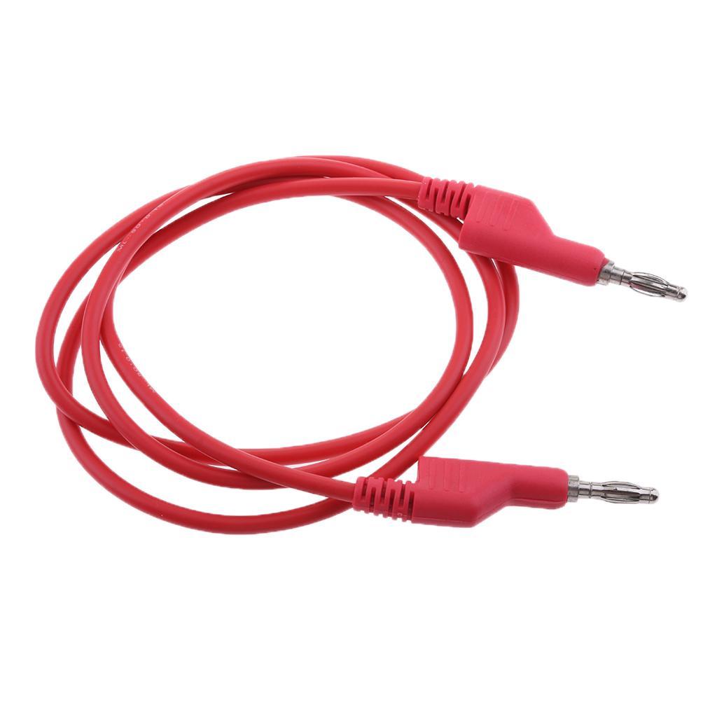 Silicone Test Lead 4mm Banana Plug Male Stackable to Banana Plug 1m Red