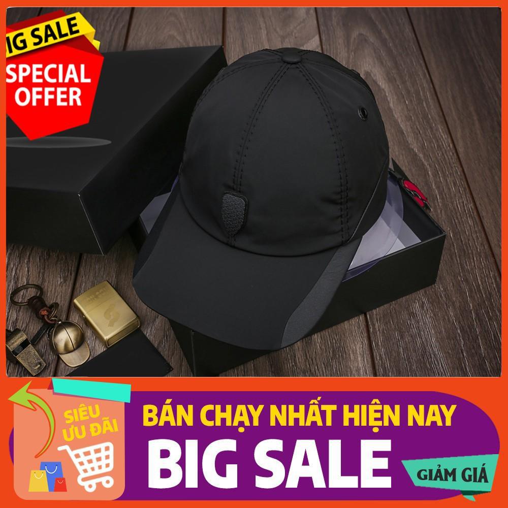 Mũ Nón Dù Phối Da Full Đen Thời Trang