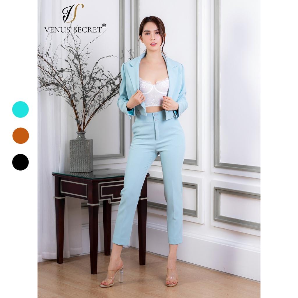 Bộ Vest nữ áo ngắn kèm quần đính 2 cúc VENUSSECRET