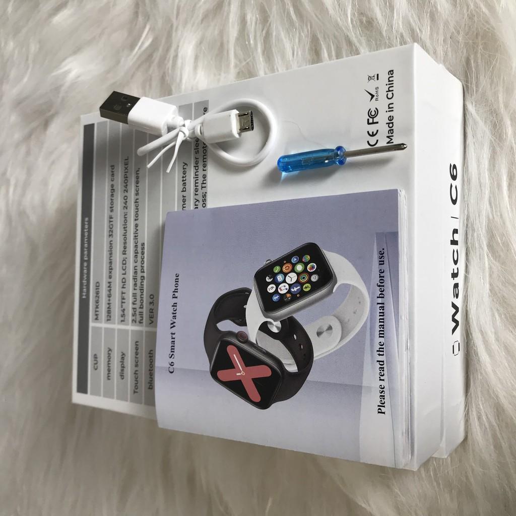 Đồng Hồ thông minh C6 Lắp Được Sim Độc Lập Nghe Gọi Kết Nối Bluetooth 5.0