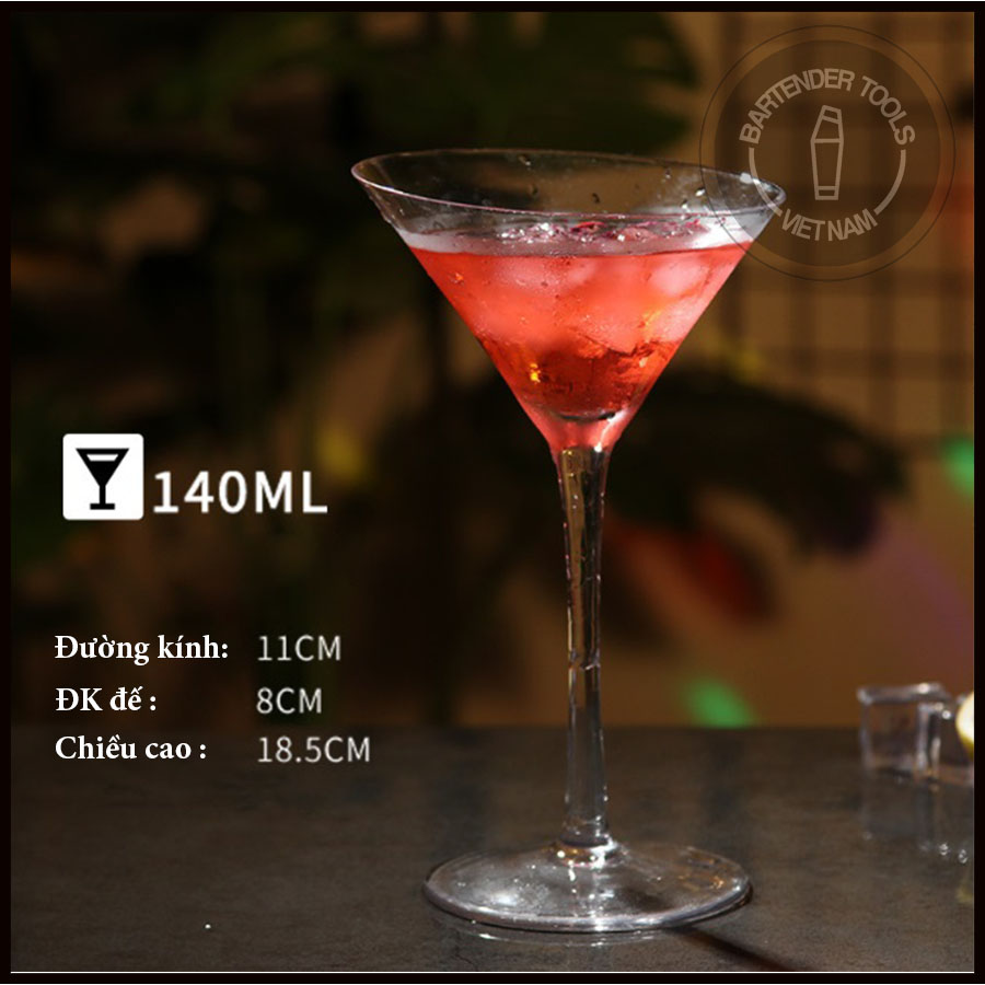 Martini glass cocktail- Ly cocktail miệng chéo